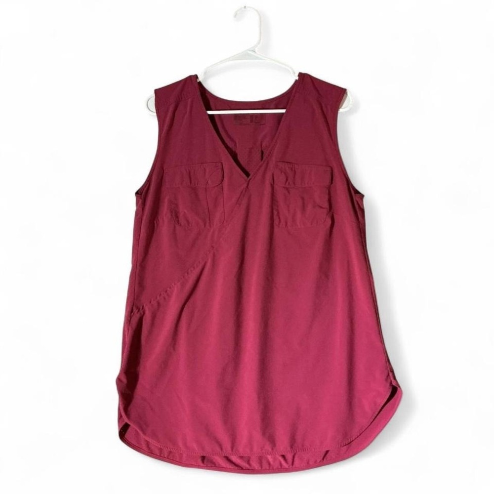 5.11 Tactical Womens Sleeveless V-Neck Utility Top Berry Wine Red Size Large